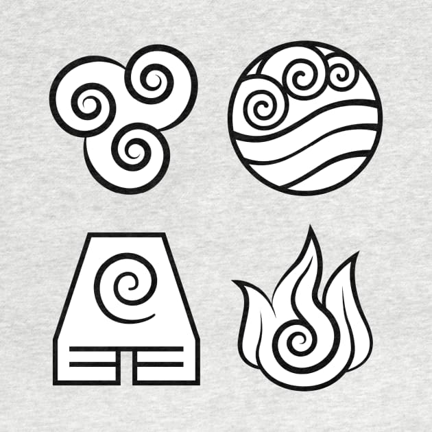 Avatar: The Last Airbender, Four Elements - White by troylwilkinson